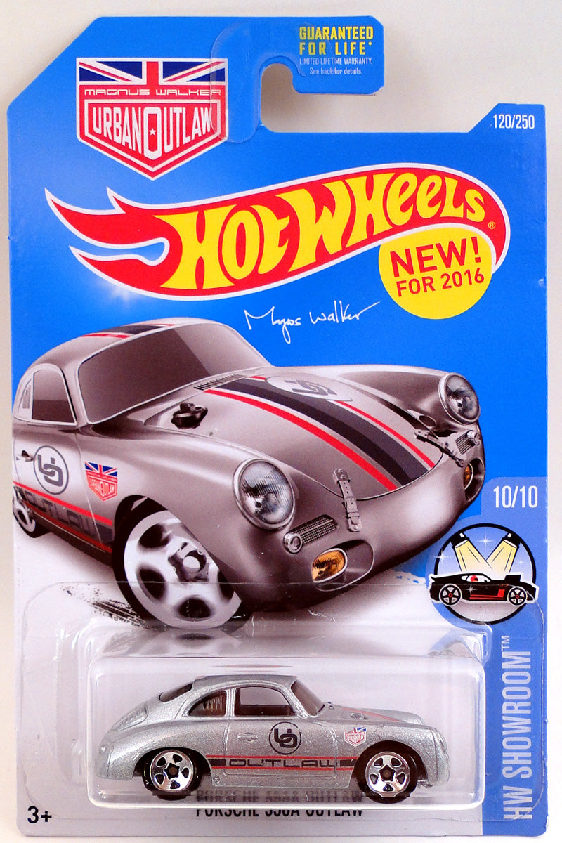 Hot Wheels 2016 - Collector # 120/250 - HW Showroom 10/10 - New Models - Porsche 356A Outlaw - Silver / Urban Outlaw - USA