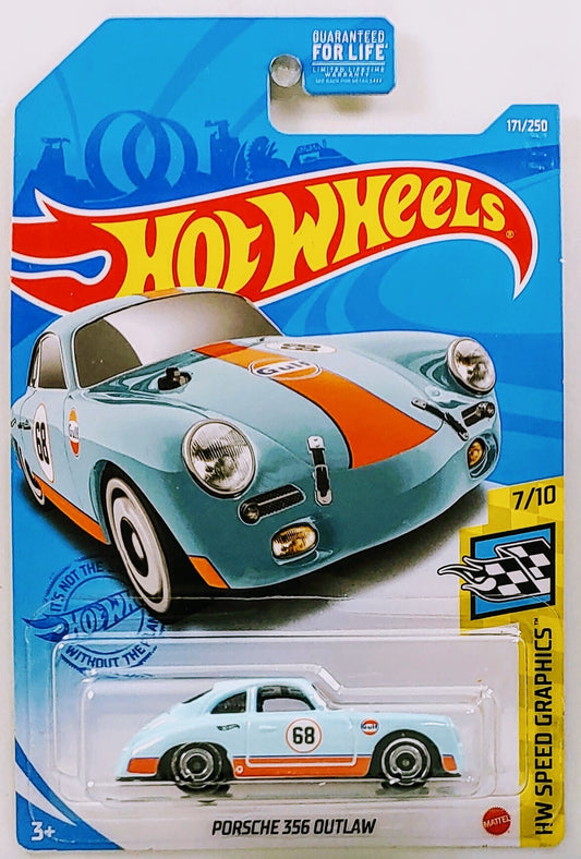 Hot Wheels 2021 - Collector # 171/250 - HW Speed Graphics 7/10 - Porsche 356 Outlaw - Sky Blue / Gulf Racing - USA
