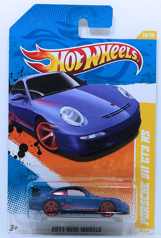 Hot Wheels 2011 - Collector # 036/244 - New Models 36/50 - Porsche 911 GT3 RS - Blue - USA