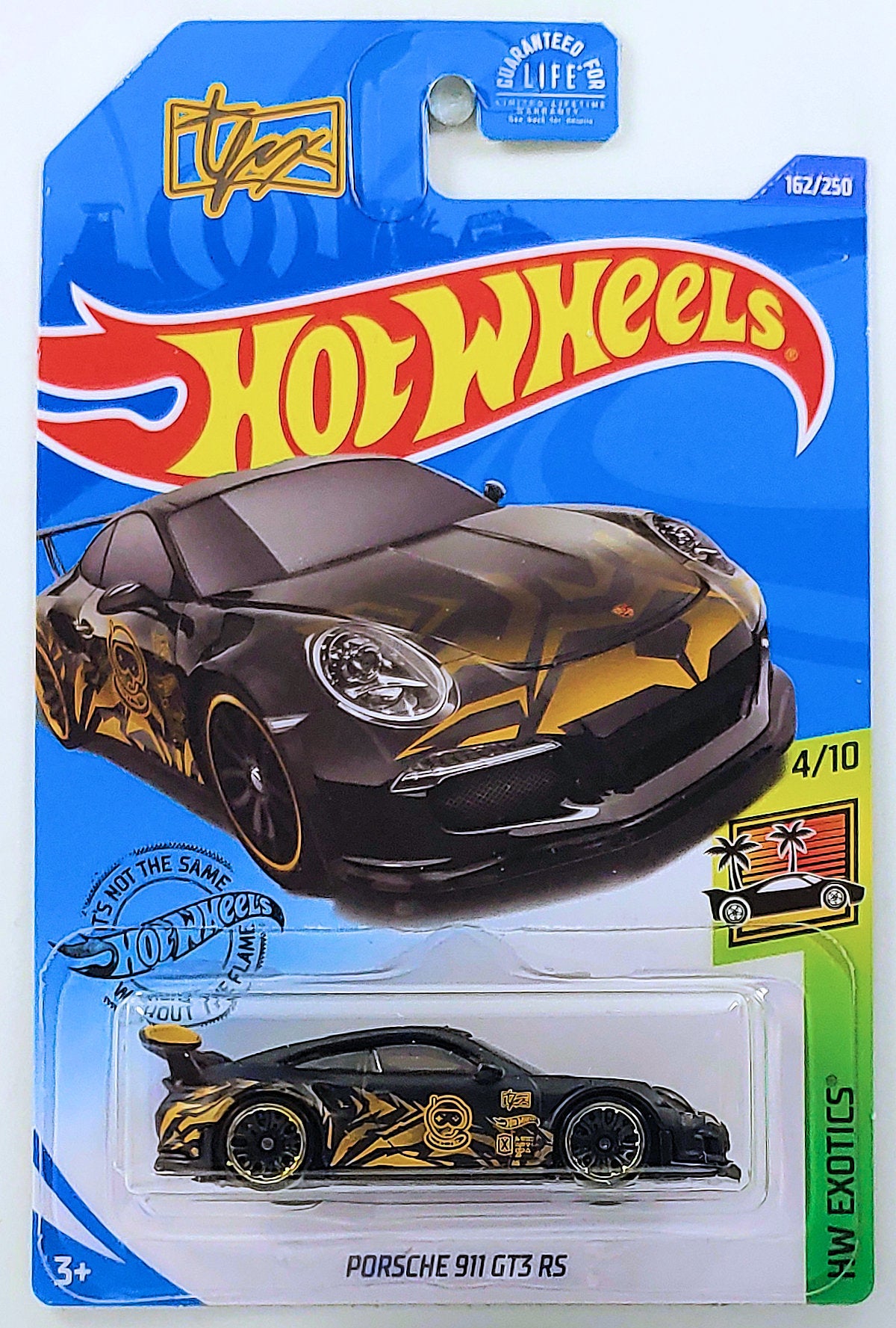 Hot Wheels 2020 - Collector # 162/250 - HW Exotics 4/10 - Porsche 911 GT3 RS - Matte Black / Tanner Fox