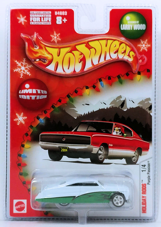Hot Wheels 2004 - Holiday Rods 1/4 - Purple Passion - White & Green - Real Riders
