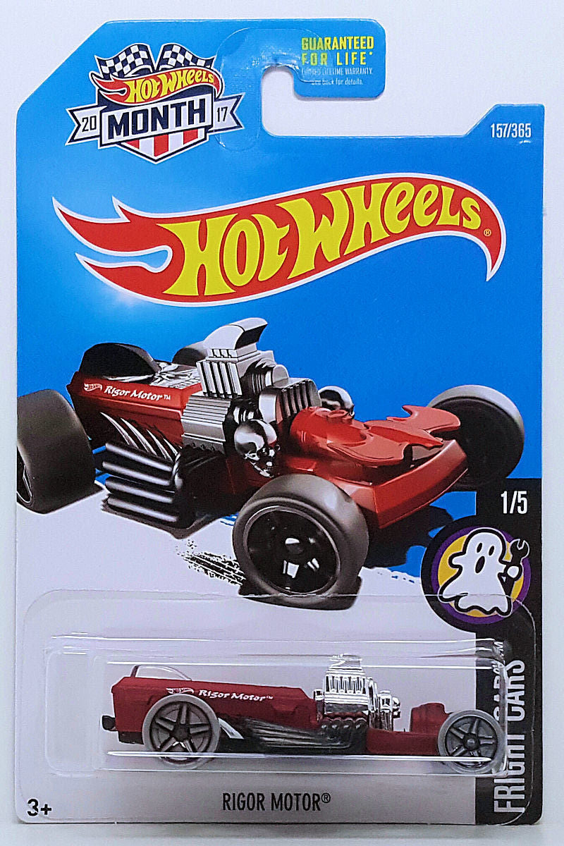 Hot Wheels 2017 - Collector # 157/365 - Fright Cars 1/5 - Rigor Motor - Matte Red - PR5 Wheels - Month Card