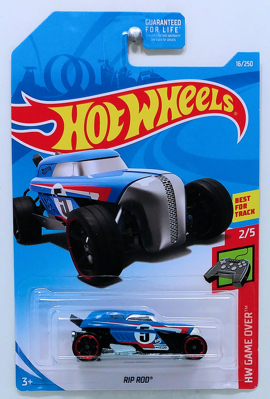 Hot Wheels 2019 - Collector # 016/250 - HW Game Over 2/5 - RIP ROD - Blue - USA