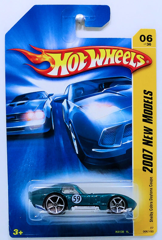 Hot Wheels 2007 - Collector # 006/180 - New Models 06/36 - Shelby Cobra Daytona Coupe - Metallic Teal / #59 - OH5SP Wheels - USA