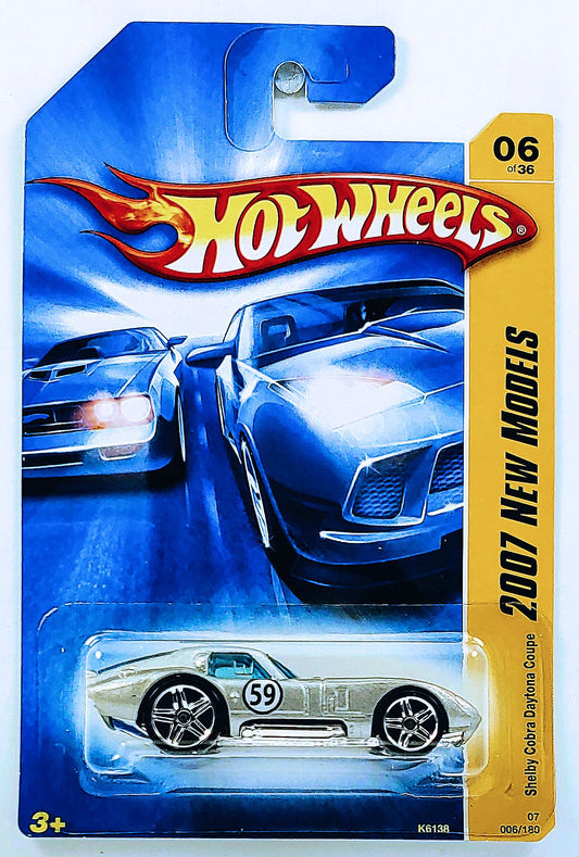 Hot Wheels 2007 - Collector # 006/180 - New Models 06/36 - Shelby Cobra Daytona Coupe - Silver / #59 - PR5 Wheels - USA