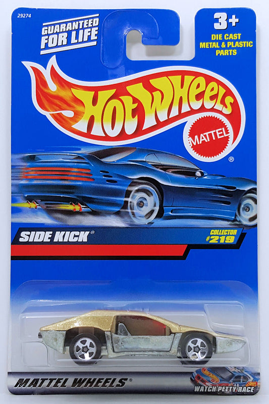 Hot Wheels 2000 - Collector # 219/250 - Side Kick - Gold - Metal Base - USA