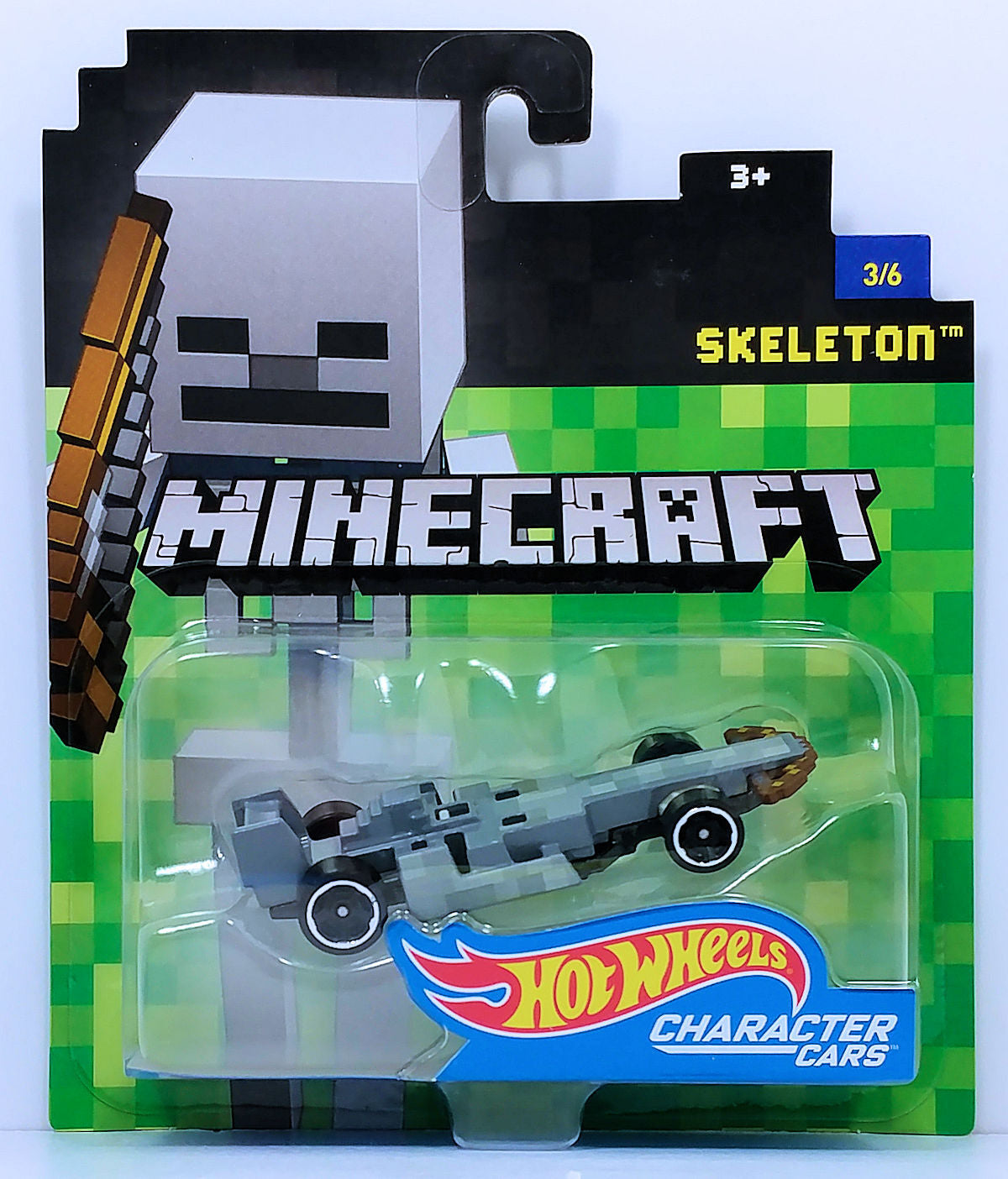 Hot Wheels 2017 - Minecraft Character Cars 3/6 - Skeleton - Gray - Blister Card