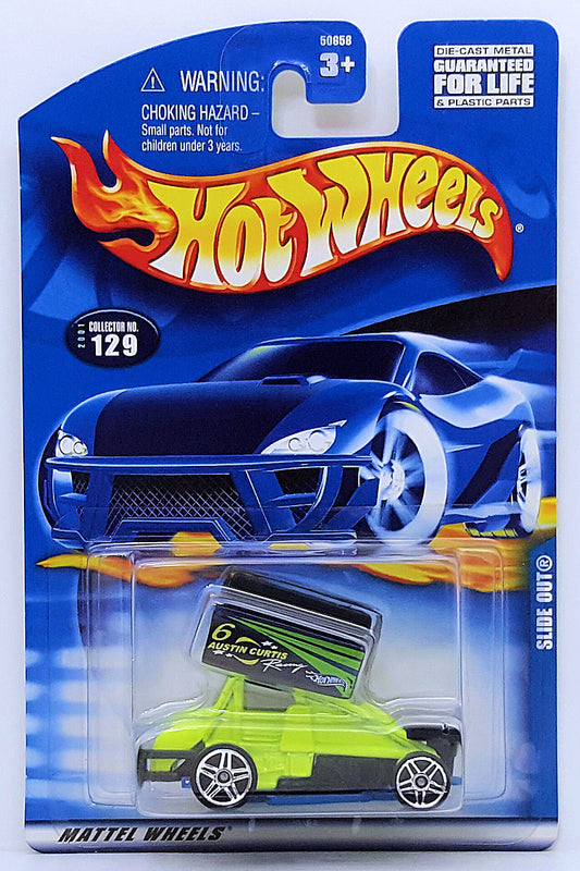 Hot Wheels 2001 - Collector # 129/240 - Slide Out - Day-Glo Green - PR5 Wheels