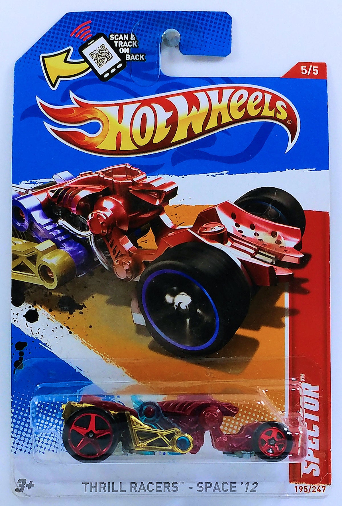 Hot Wheels 2012 - Collector # 195/247 - Thrill Racers / Space 5/5 - Spector - Red - USA