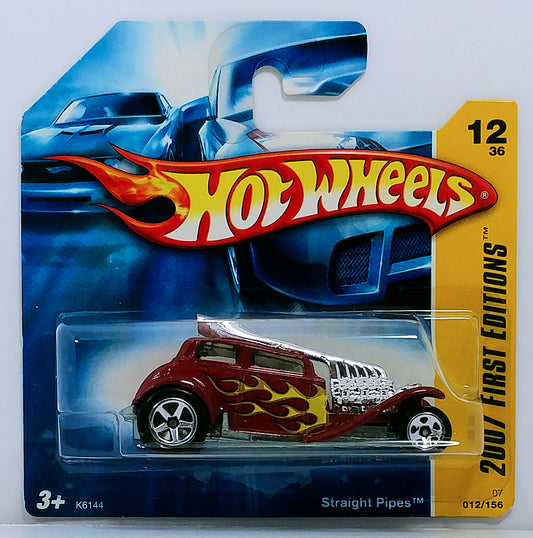Hot Wheels 2007 - Collector # 012/156 - First Editions 12/36 - Straight Pipes - Dark Red - SC