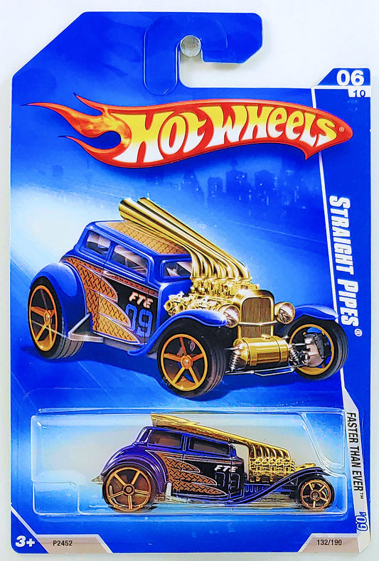 Hot Wheels 2009 - Collector # 132/190 - Faster Than Ever 06/10 - Straight Pipes - Metallic Blue
