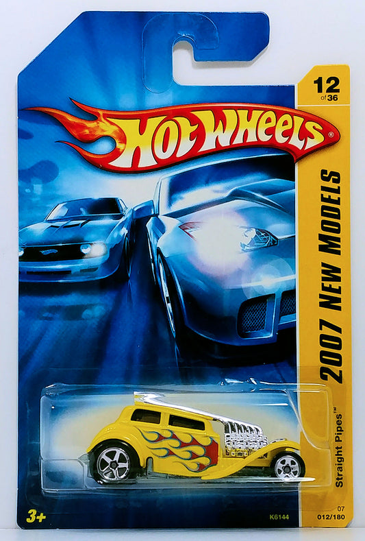 Hot Wheels 2007 - Collector # 012/180 - New Models 12/36 - Straight Pipes - Yellow - USA Card