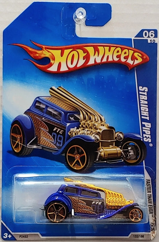 Hot Wheels 2009 - Collector # 132/166 - Faster Than Ever 06/10 - Straight Pipes - Metallic Blue - IC