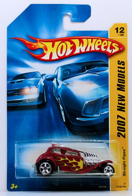 Hot Wheels 2007 - Collector # 012/180 - New Models 12/36 - Straight Pipes - Dark Red - USA Card