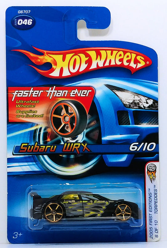 Hot Wheels 2005 - Collector # 046/183 - First Editions / Torpedoes 6/10 - Subaru WRX - Flat Black - Faster Than Ever