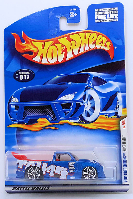 Hot Wheels 2001 - Collector # 017/240 - First Editions 5/36 - Super Tuned - Blue - Open Spoiler - Thin Rear Tires