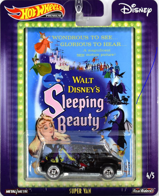 Hot Wheels 2019 - Pop Culture / Disney # 4/5 - Super Van - Black / Sleeping Beauty