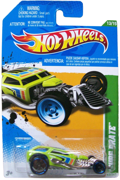 Hot Wheels 2012 - Collector # 063/247 - Treasure Hunts 13/15 - Surf Crate - Neon Green - 'TH' Logo on Roof - IC