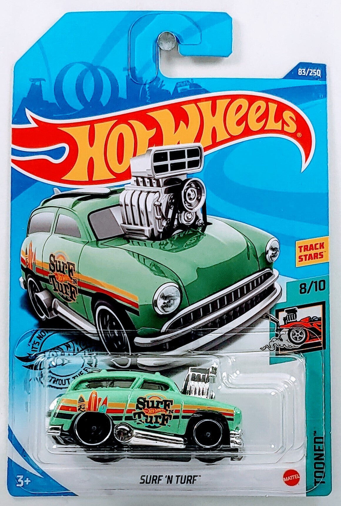 Hot Wheels 2020 - Collector # 083/250 - Tooned 8/10 - Surf 'N Turf - Pale Green