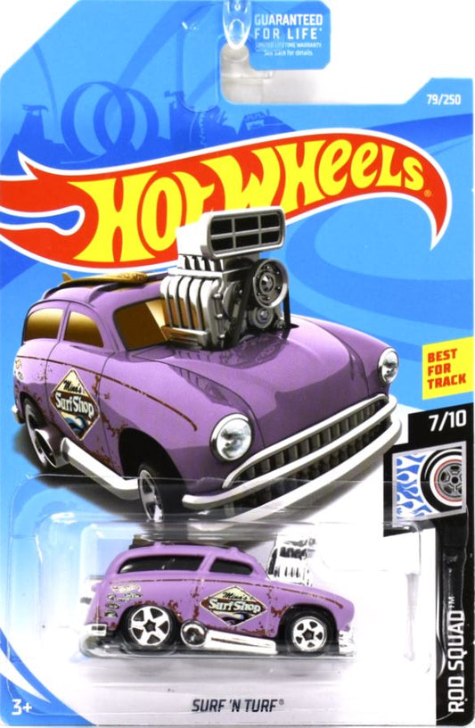 Hot Wheels 2019 - Collector # 079/250 - Rod Squad 7/10 - Surf 'N Turf - Lavender