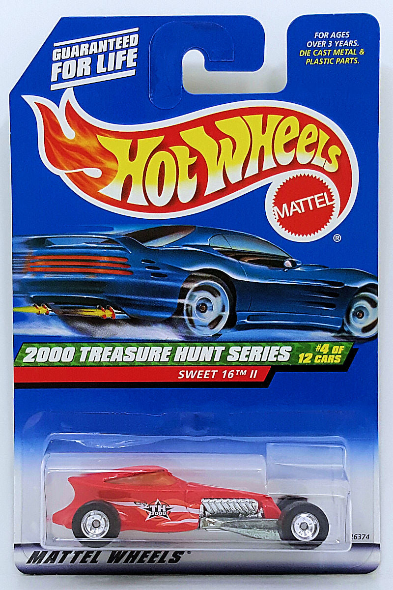 Hot Wheels 2000 - Collector # 052/250 - Treasure Hunt Series 4/12 - Sweet 16 II - Red - Real Riders - USA