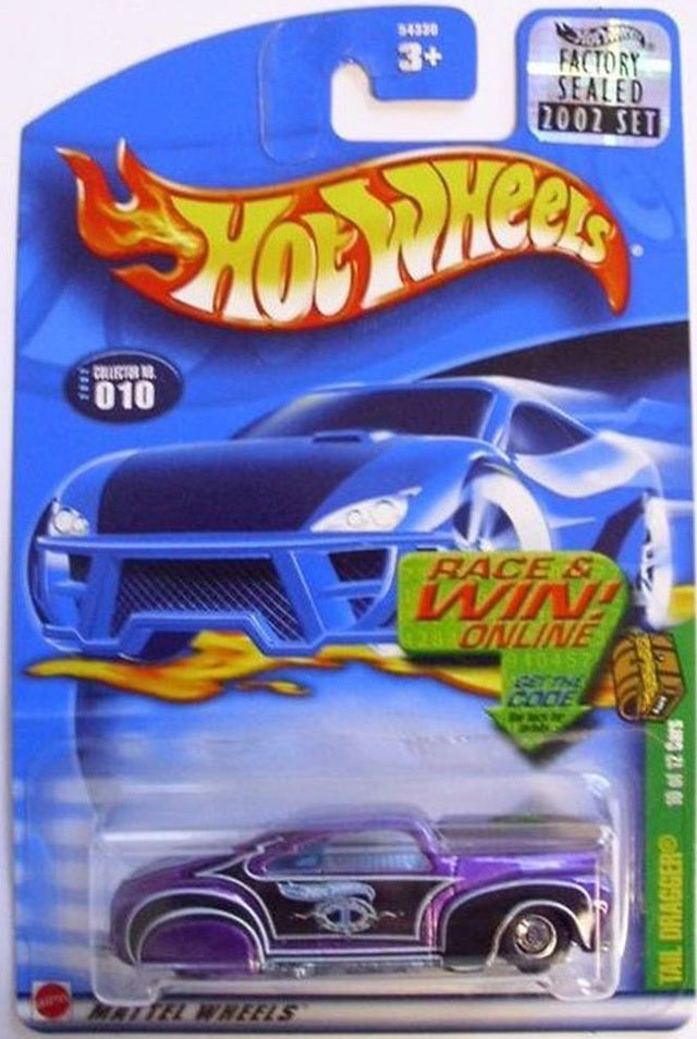 Hot Wheels 2002 - Collector # 010/240 - Treasure Hunts 10/12 - Tail Dragger - Purple - FSC