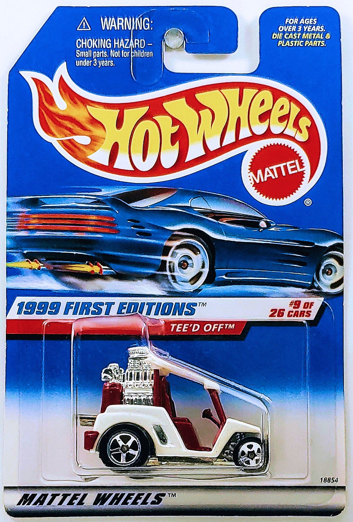 Hot Wheels 1999 - Collector # 683 - First Editions 9/26 - Tee'd Off - White with Maroon Interior