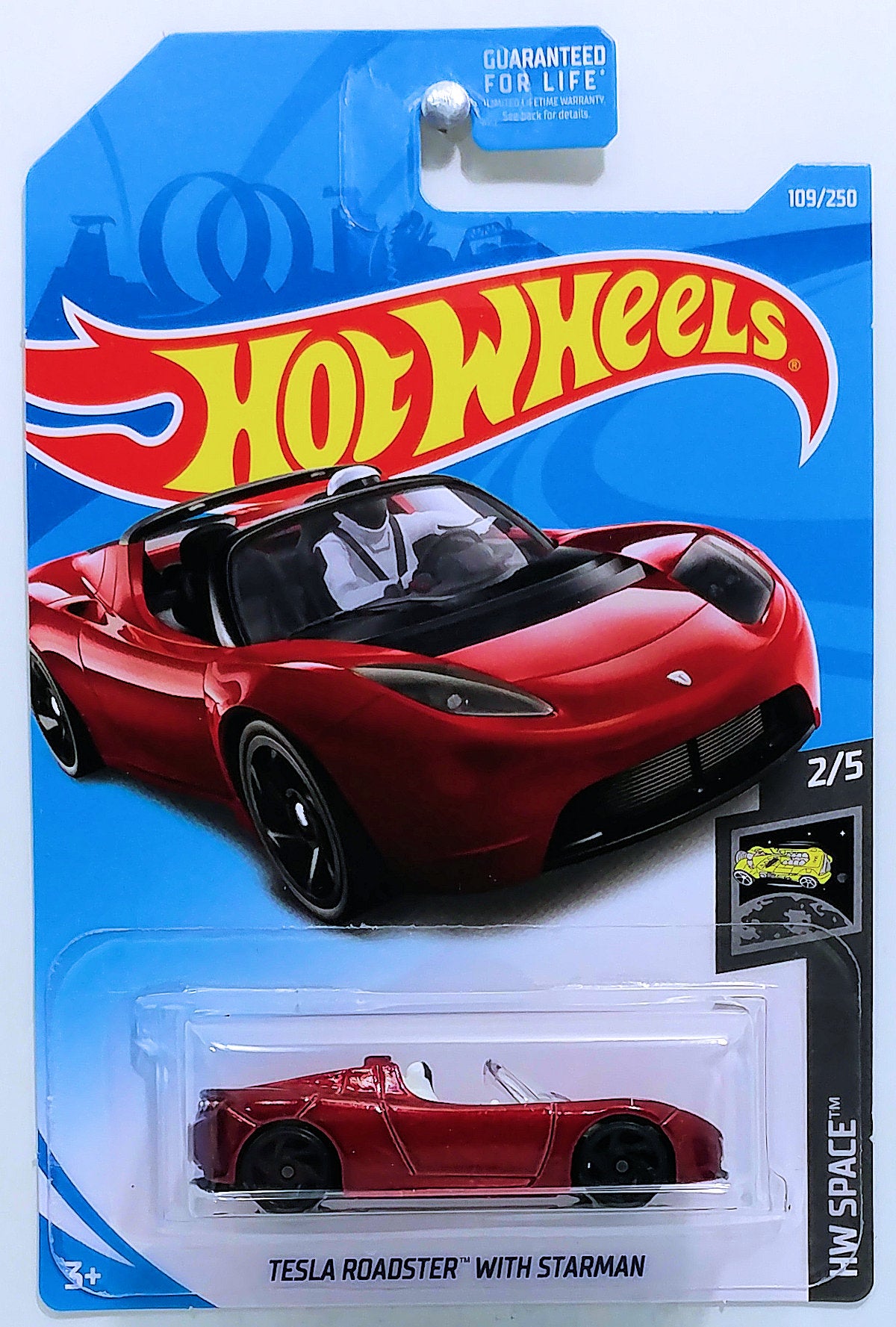 Hot Wheels 2019 - Collector # 109/250 - HW Space 2/5 - Tesla Roadster with Starman - Red