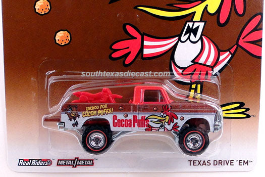 Hot Wheels 2014 - Nostalgia / Pop Culture / General Mills - Texas Drive 'Em - Red over Brown / Cocoa Puffs - Metal/Metal & Real Riders