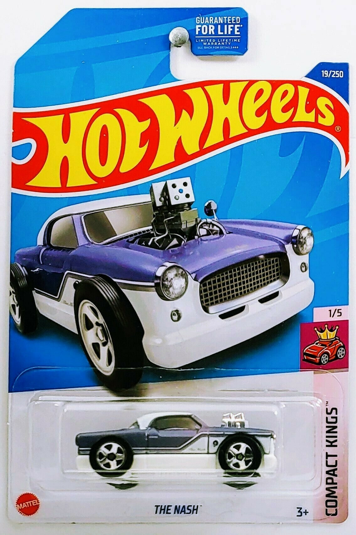 Hot Wheels 2022 - Collector # 019/250 - Compact Kings 1/5 - The Nash - Lavender - USA