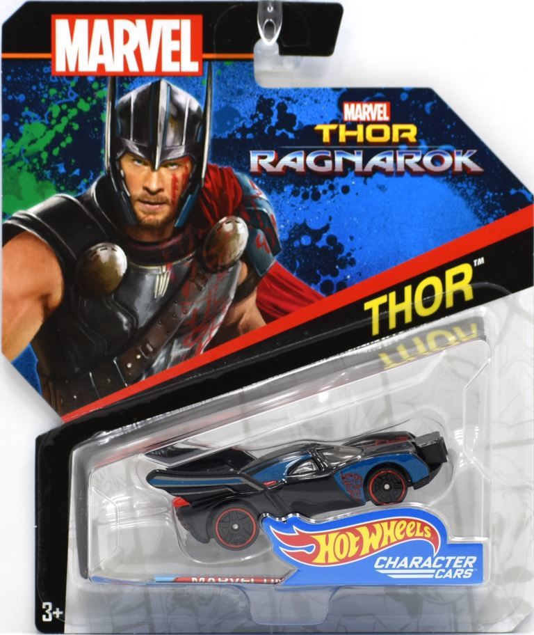 Hot Wheels 2017 - Character Cars / Marvel Comics / Thor Ragnarok - Thor - Black Blue & Red