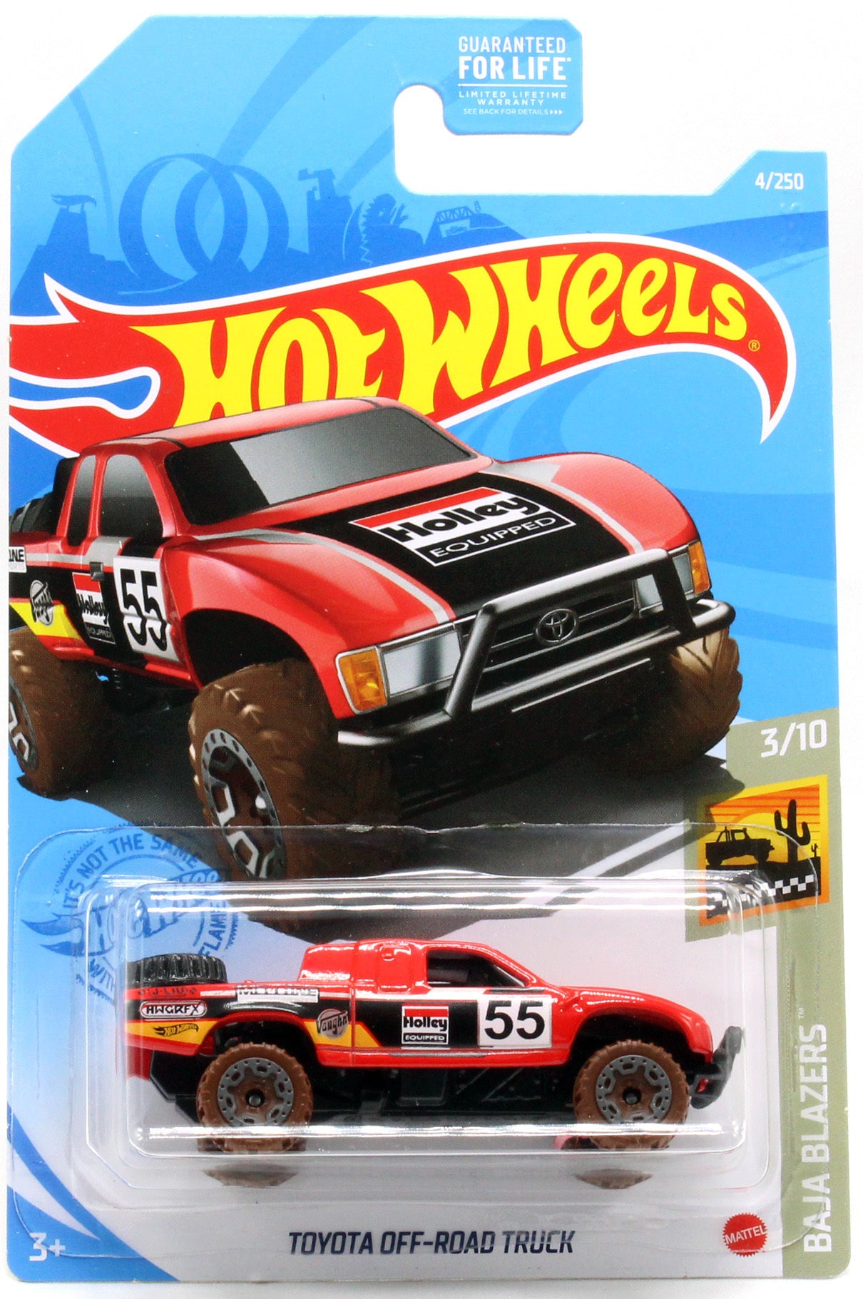 Hot Wheels 2021 - Collector # 004 - Baja Blazers 3/10 - Toyota Off-Road Truck - Red / Holley Equipped