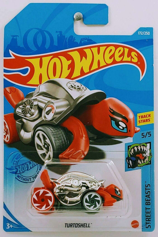 Hot Wheels 2021 - Collector # 172/250 - Street Beasts 5/5 - New Models - Turtoshell - Chrome/Red - IC