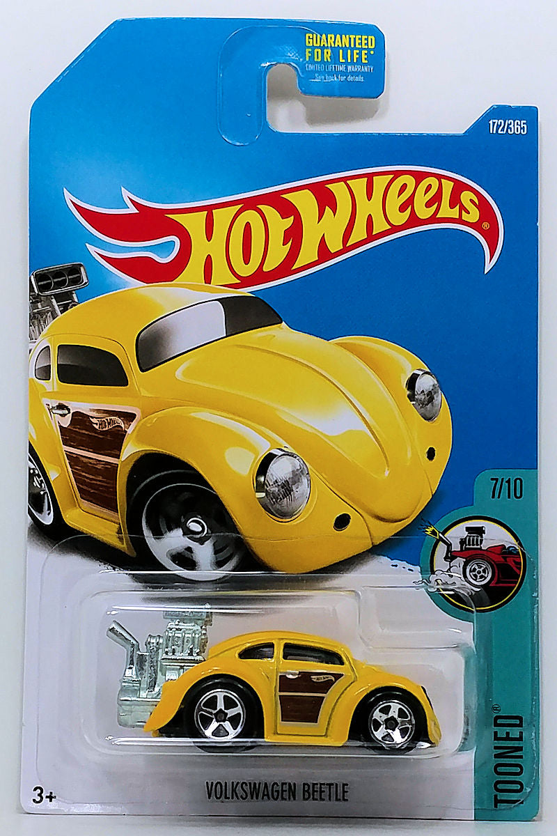Hot Wheels 2017 - Collector # 172/365 - Tooned 7/10 - Volkswagen Beetle - Yellow