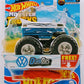 Hot Wheels 2021 - Monster Trucks 33/75 - Crash Legends 4/7 - Volkswagen Drag Bus - White Over Blue with Flames - FREE Re-Crushable Car