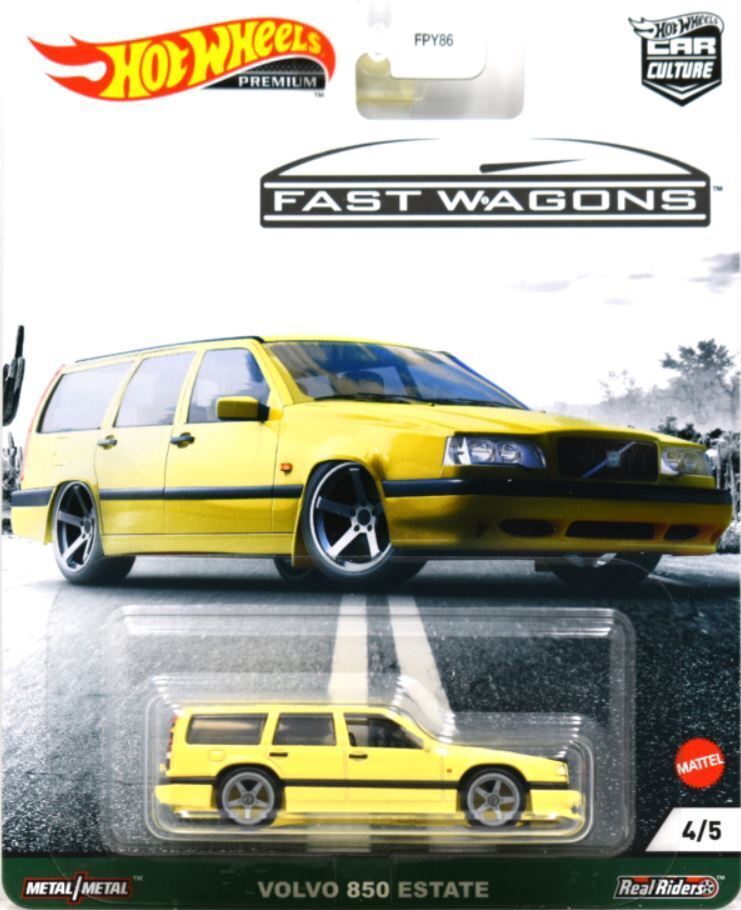 Hot Wheels 2021 - Premium / Car Culture / Fast Wagons 4/5 - Volvo 850 Estate - Pale Yellow - Metal/Metal & Real Riders