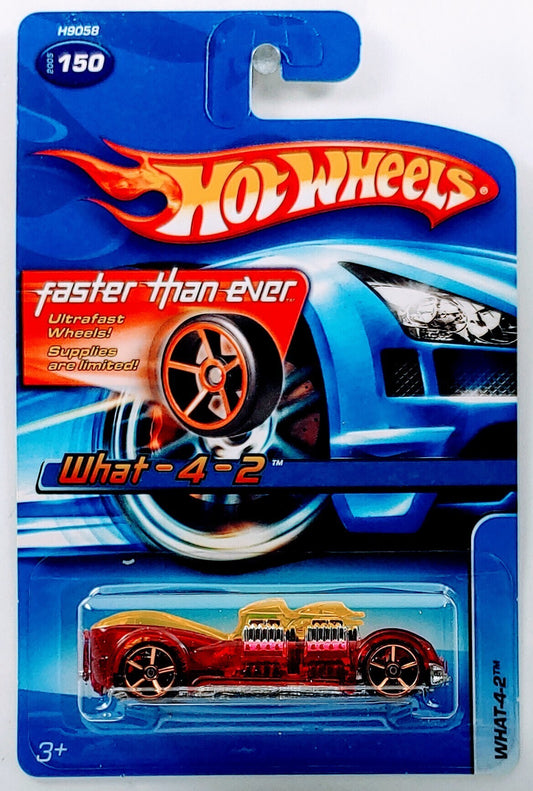 Hot Wheels 2005 - Collector # 150/187 - What-4-2 - Transparent Red - Faster Than Ever Wheels