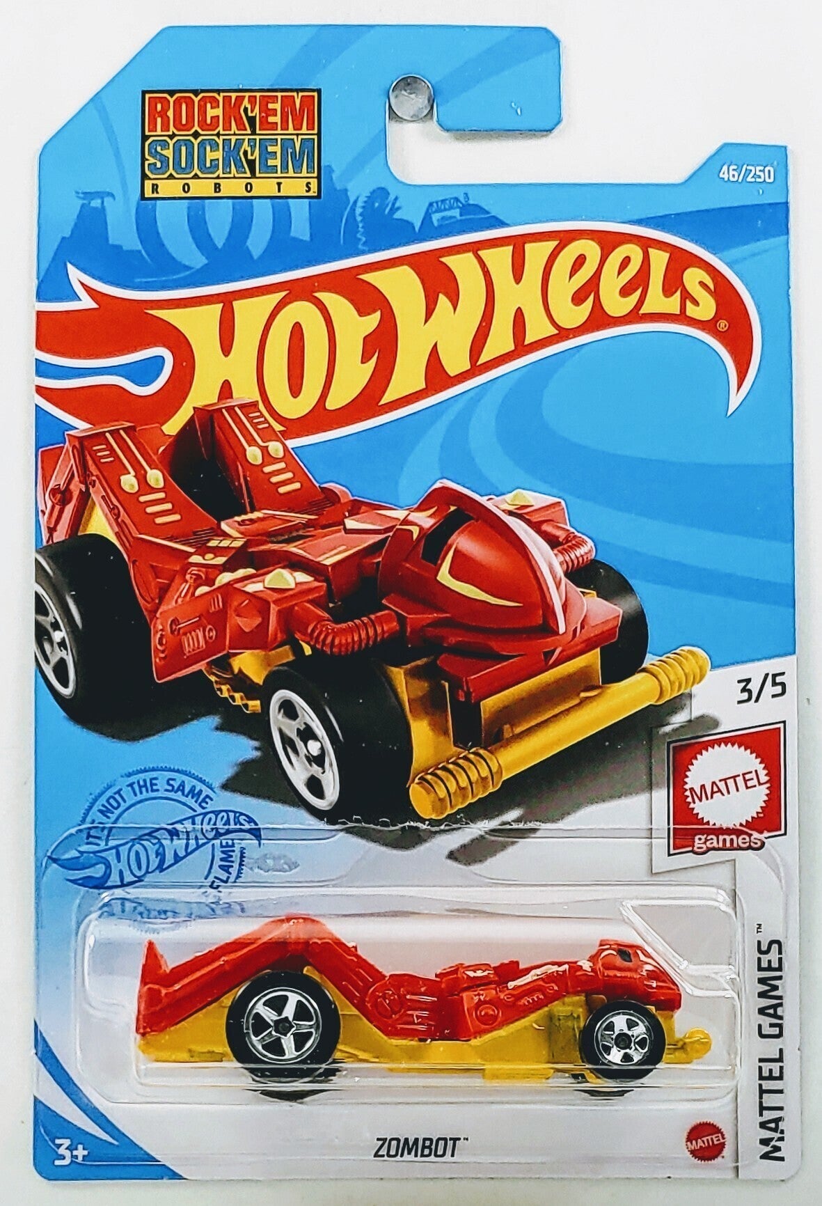 Hot Wheels 2021 - Collector # 046/250 - Mattel Games 3/5 - Zombot - Red - IC