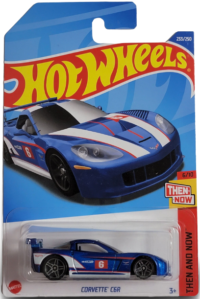 Hot Wheels 2022 - Collector # 233/250 - Then And Now 6/10 - Corvette C6R - Blue - IC