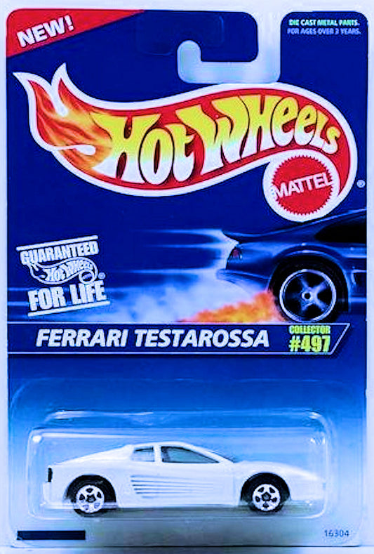 Hot Wheels 1996 - Collector # 497 - Ferrari Testarossa - White - 5 Spokes